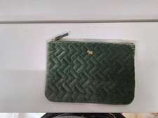 Radley Green Quilted Velvet Zip Pouch Bag - #3402