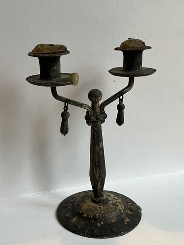Wrought iron candelabra - iron,