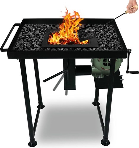 Coal forge stand with fire - forge, pot
