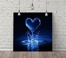 BLUE HEART WATERDROP SQUARE