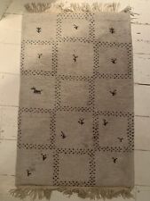 IKEA Indo Gabbeh B Rug 100% Wool Vintage? 1994? Egyptian? Design 90x60cm