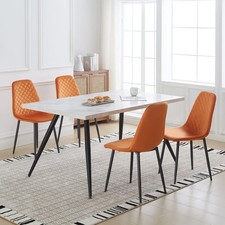 Home 5 Piece Dining Table Chairs Set  With metal Legs For Home& Restaurant