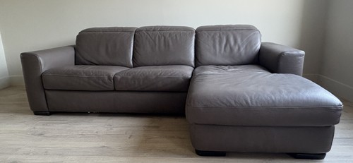 Genuine brown leather natuzzi - leather,
