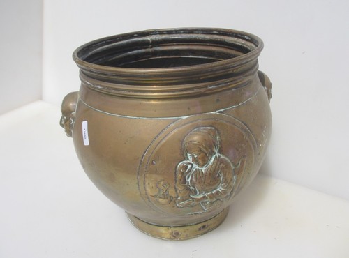 Victorian brass trough - brass, tub