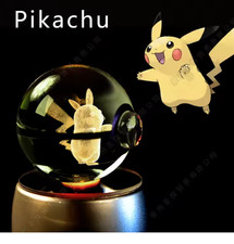 Pokemon Crystal Ball 3D Pikachu  Night Light Lamp