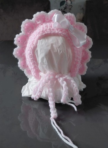 Handmade baby girls bonnet - handmade,