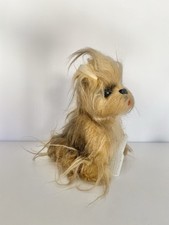 Vintage Japanese Soft Toy Fluffy Yorkshire Terrier Cute Dog Collar Comb