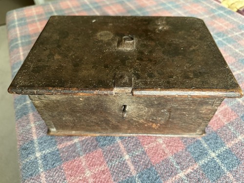 C17th antique oak spice - spice, box