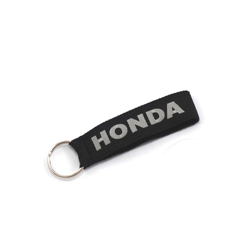 Black fabric print keyring - print,