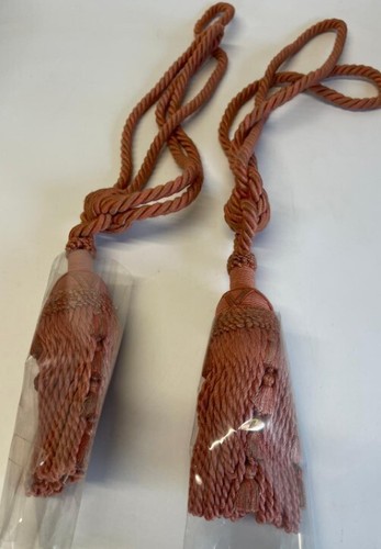 Pair pink large tassel - of,