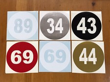 2 Scooter Number Stickers