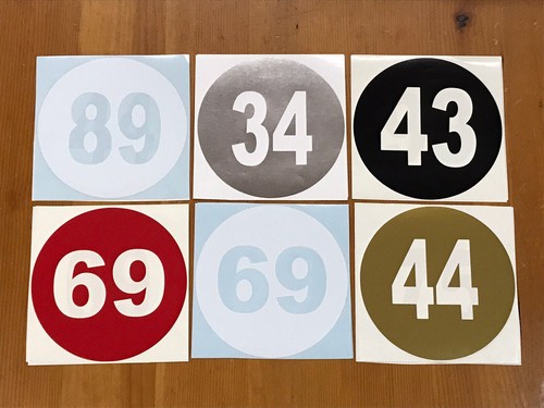 Scooter number decals - 2,