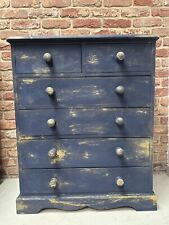 Vintage Inspired Solid Pine Small Tallboy Chest of 6 Drawers FREE POSTAGE