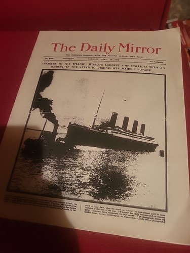 Titanic sinks newspaper - sinks, april