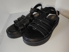 Faith Women's Black Strappy Wedge Heel Sandals Size 6 (39) Good Condition