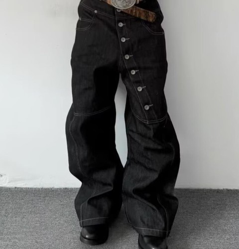 Men black cotton denim - cotton,