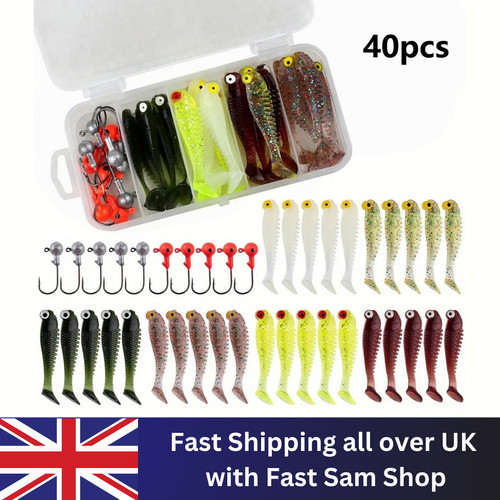 40pcs soft fishing lure kit - soft,