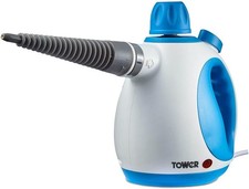 Tower THS10 Handheld Steam Cleaner with Tools & 250ml Capacity Blue 1050W - NEW