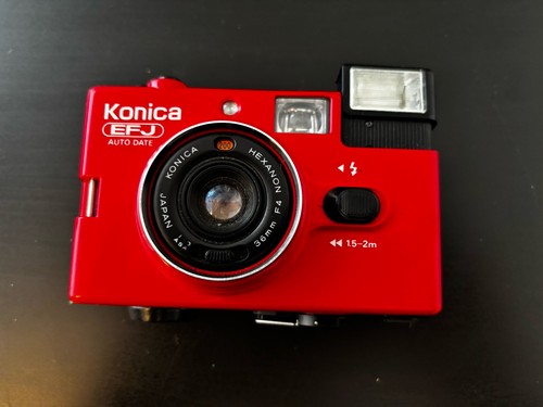 Vintage red konica efj auto - konica,