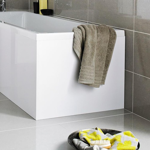 Shaped shower bath end panel - bath,