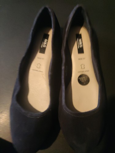 Suede navy shoe size - m&s,