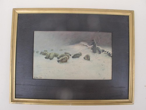 Antique watercolour shepherd