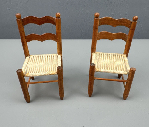 Vtg dollhouse wooden ladder - wooden,