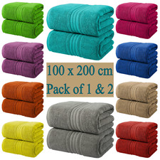 1X & 2X Large Jumbo Bath Sheets 100% Egyptian Cotton Super Soft XXL Bath Towels