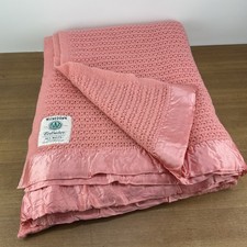 Vintage Pink Witney Witnedown Pure Wool Cellular Blanket 240 x 185
