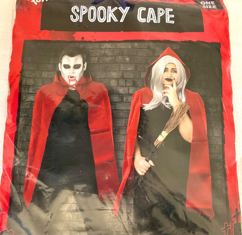Red vinyl hooded cape cloak - red,
