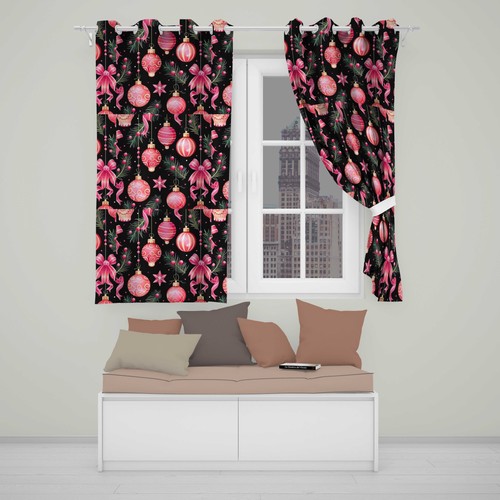 Blackout eyelet curtains black - curtains,