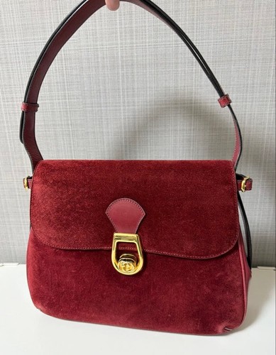 Gucci vintage suede - gucci, burgundy