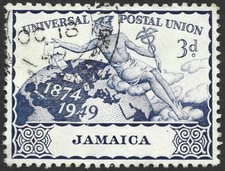 Jamaica 1949 - KGVI - SG#147 - 3d Deep Blue - UPU - Used #F7800