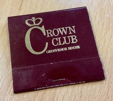 Vintage Miniature Match Book from The Crown Club, Grosvenor House Hotel