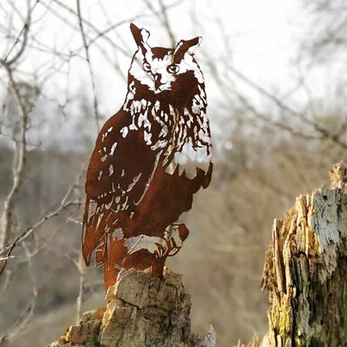 Owl shaped garden - decor, corten