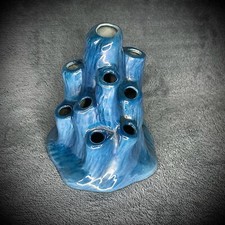 Carlton Ware - Hat Pin Stand - Art Deco 1920s - Ocean Blue - Vintage Pottery