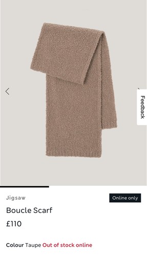 Jigsaw boucle scarf taupe - scarf,