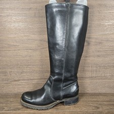 SEBAGO Saranac Tall Black Zip Up Knee High Boots Grandeur Size UK 5W EU 38