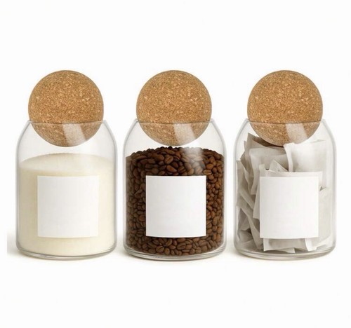 Set glass canisters with - glass,