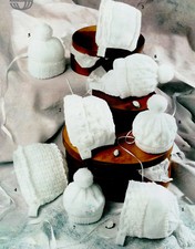 KNITTING PATTERN FOR GORGEOUS BABY HATS PREMATURE-2YEARS IN DK & 4 PLY  E05