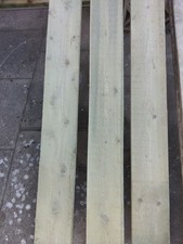 3 X Treated Wooden Timber Planks 97" Long X 73/4" X 2" Collection Luton LU2