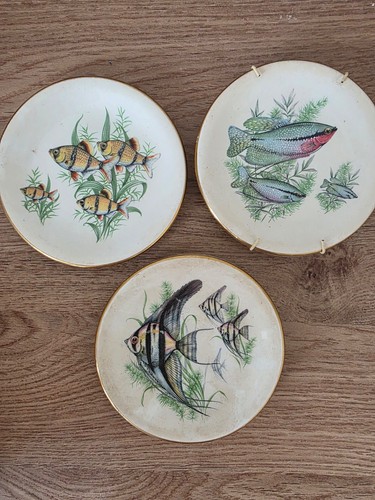 Vintage fish wall plates set - plates, 3