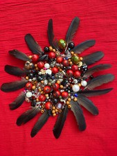 150+ beads Crow feathers jewellery making art craft unusual necklace bracelet