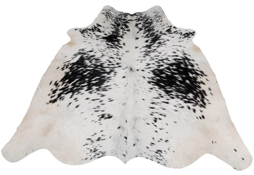 Black white cowhide rug - white,