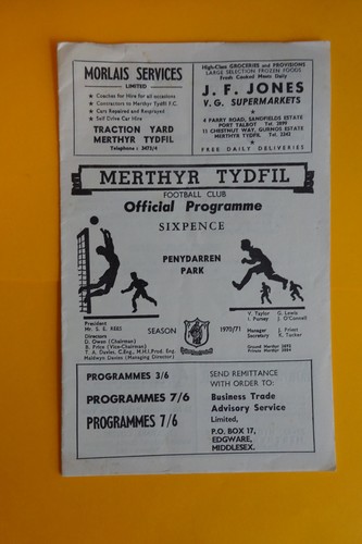 1970 merthyr tydfil v - 1970/71,