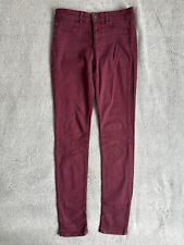 Oasis Women Burgundy Mid Rise Denim Jeggings Size UK 8 Leg 30.5”