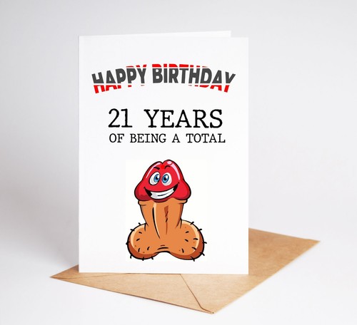 Funny 21st birthday card rude - card,