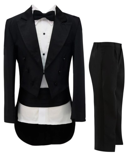 Boys black tuxedo tail piece - boys, 5