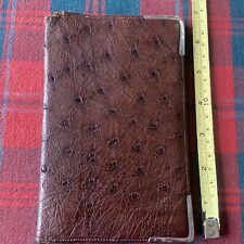 Vintage John Pound Ostrich Skin Coat Wallet 1938 Silver Corners