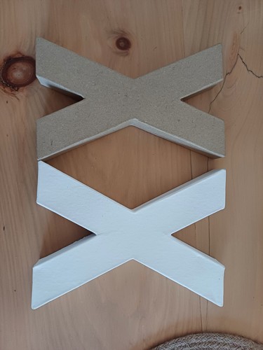 Paper mache letters and - paper,